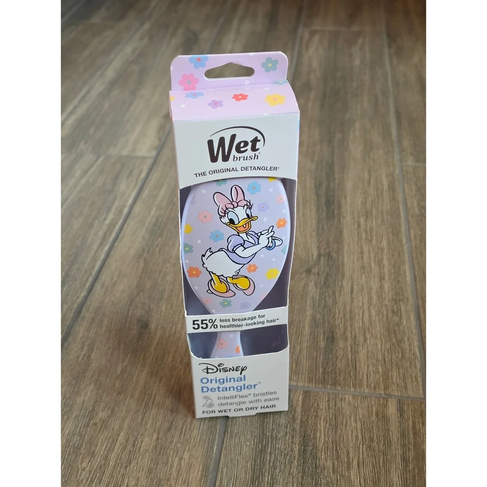 Wet Brush Disney Daisy Duck Original Detangler Hair Brush Purple Floral New